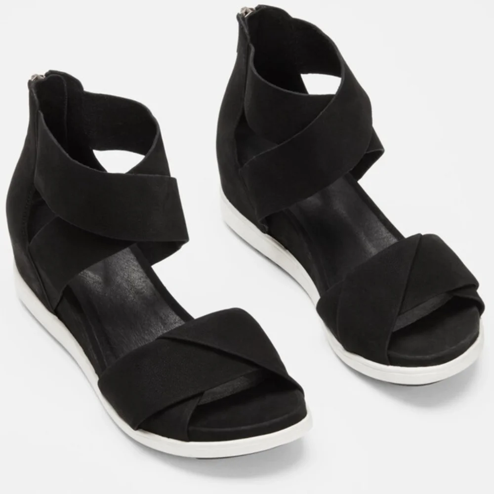 Eileen Fisher Viv Tumbled Nubuck Wedge Sneaker Sandals